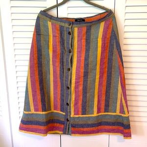 Madewell striped midi skirt